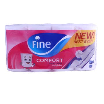 Fine Comfort Toilet Paper 2-Ply 8x180's 