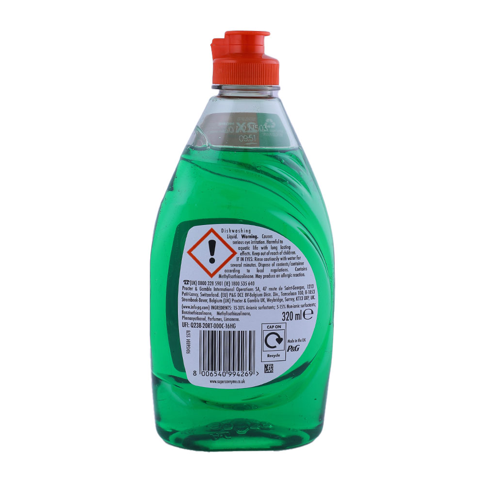 Fairy Original Dish Washing Liquid 383ml back image