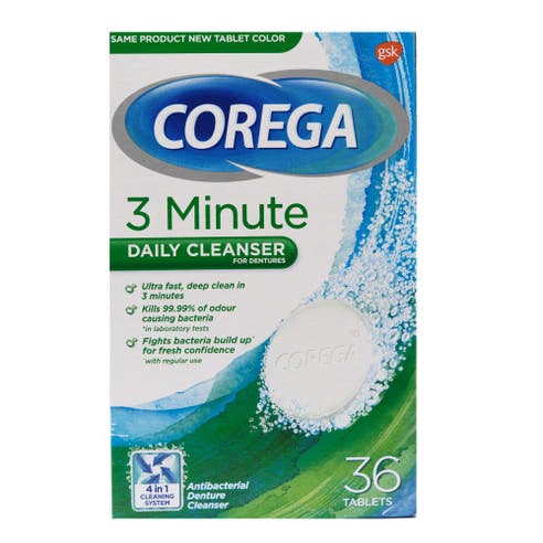 Corega 3 Minute Daily Cleanser For Dentures 36's 