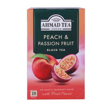 Ahmad Tea Peach & Passion Fruit Flavored Black Tea Bags 20's 