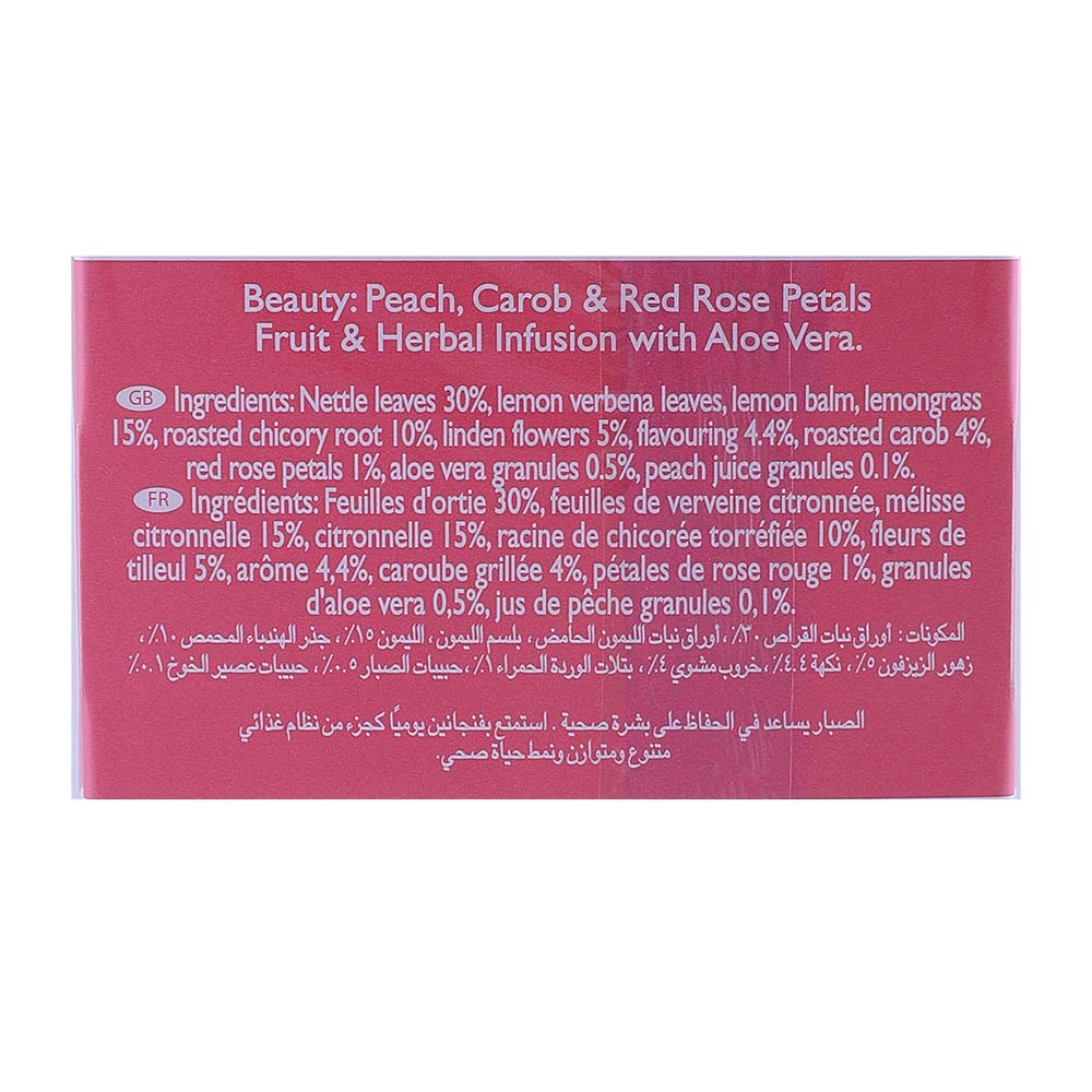 Ahmad Tea Beauty Peach, Carob & Rose Petals Tea Bags 20's right side image
