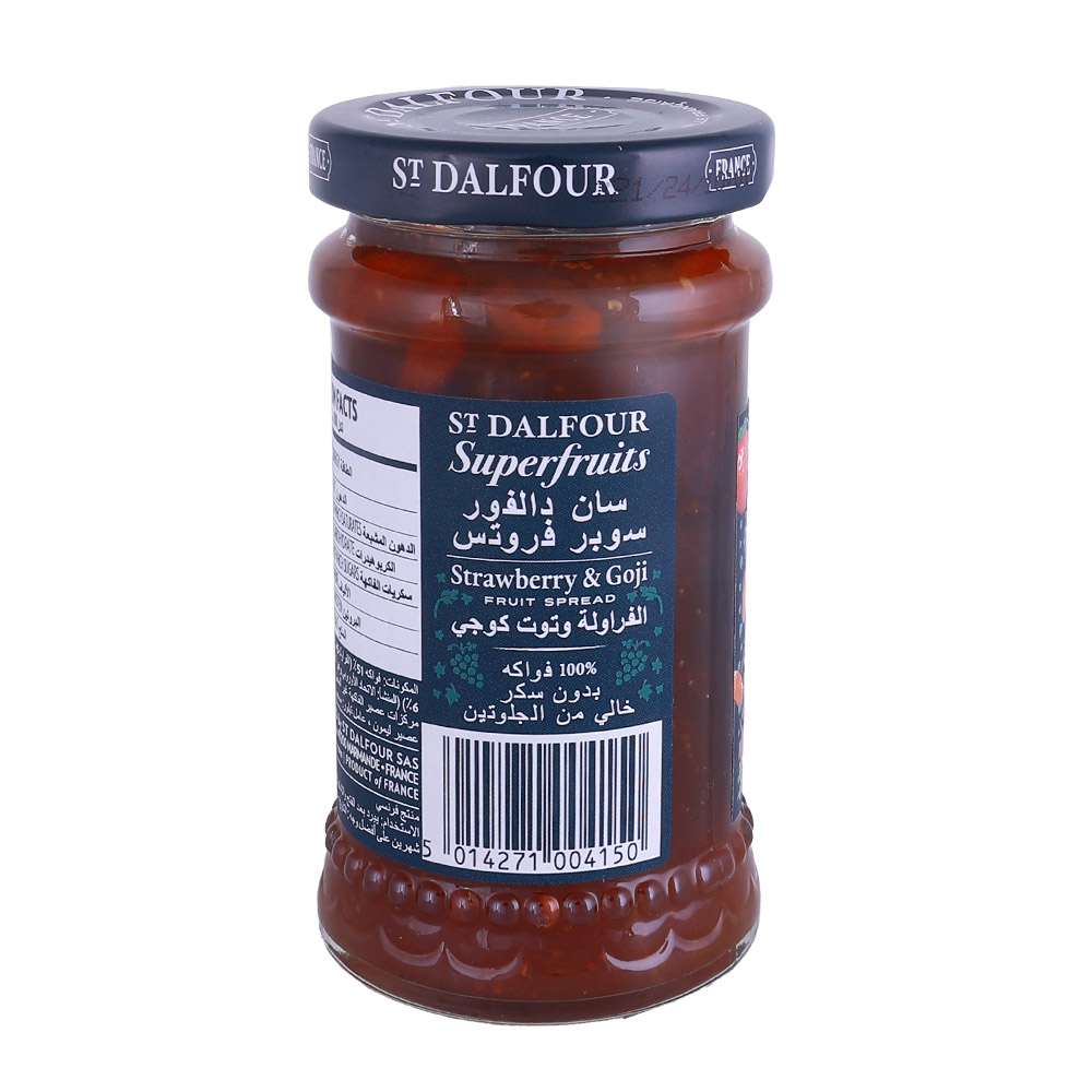 St. Dalfour Strawberry & Goji Fruit Spread 170g back image