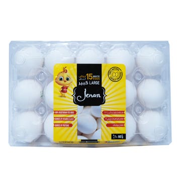 Jenan Large White Eggs 15's 