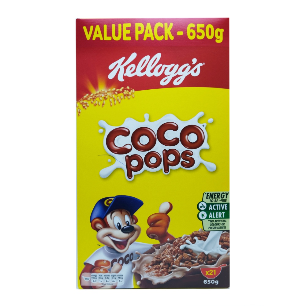 Kellogg's Coco Pops Chocolatey Breakfast Cereal 650g 