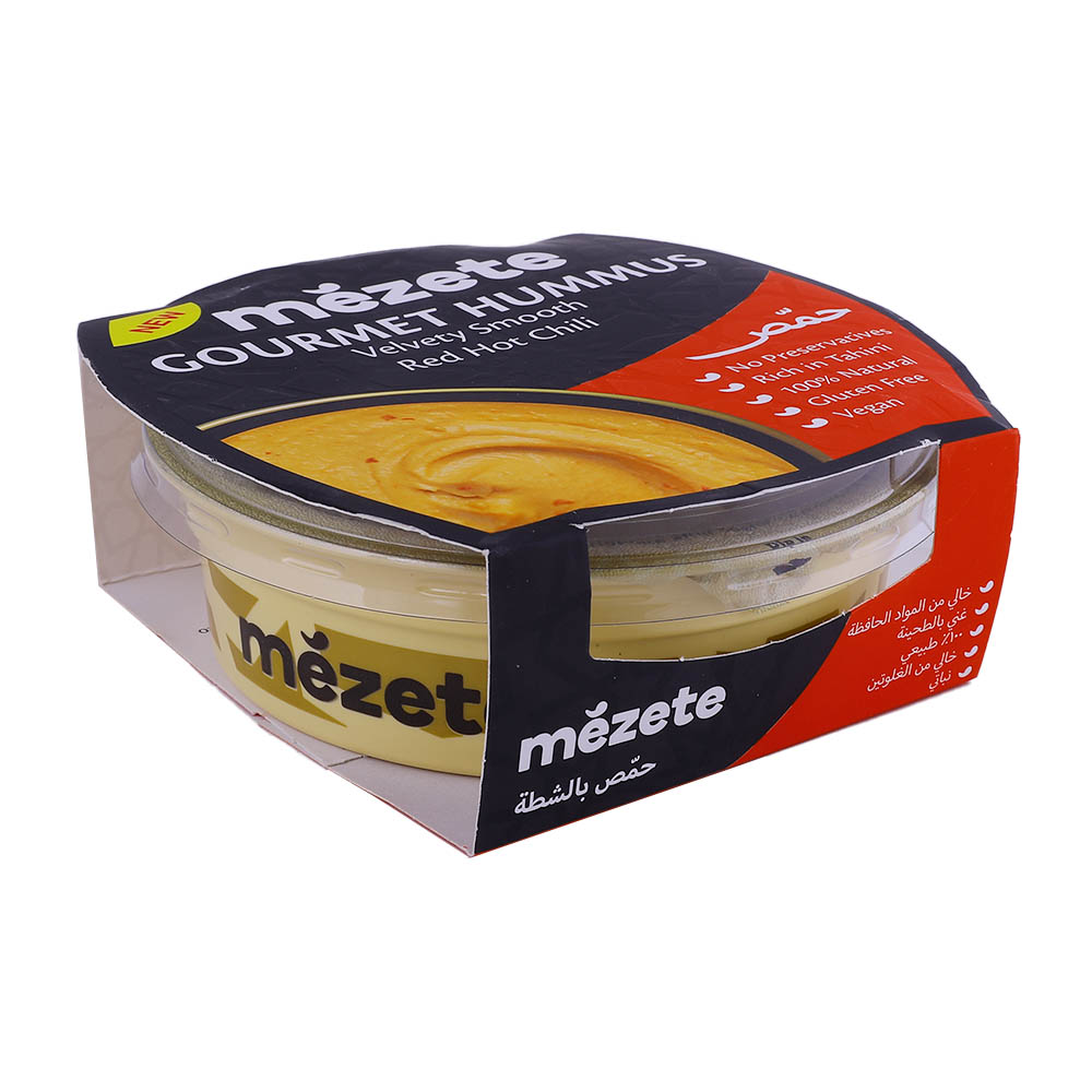Mezete Red Hot Chili Gourmet Hummus 215g back image