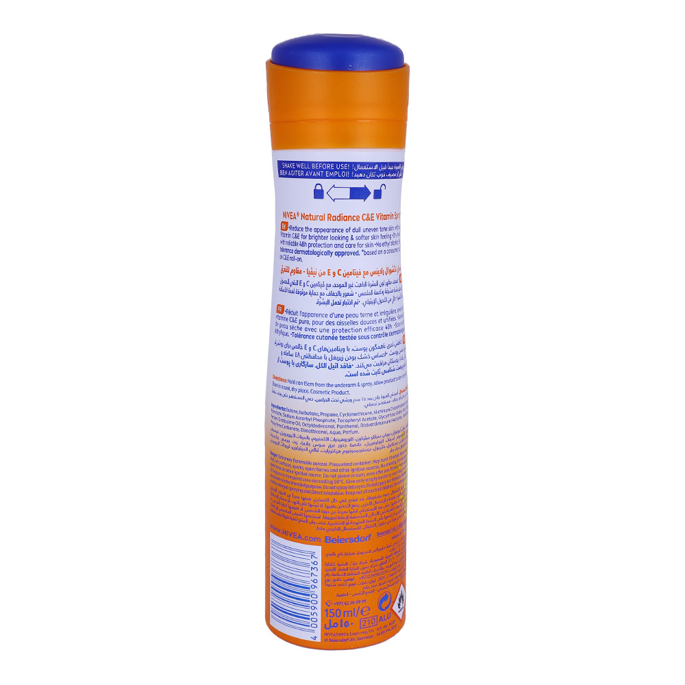 Nivea Spray Natural Radiance C&E Deodorant Spray 150ml back image