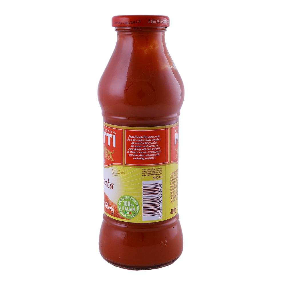 Mutti Passata Tomato Paste 400g back image