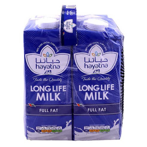 Hayatna Full Fat Long Life Milk 4x1L [Special Offer] 