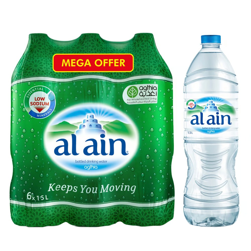Al Ain Low Sodium Bottled Drinking Water 6x1.5L