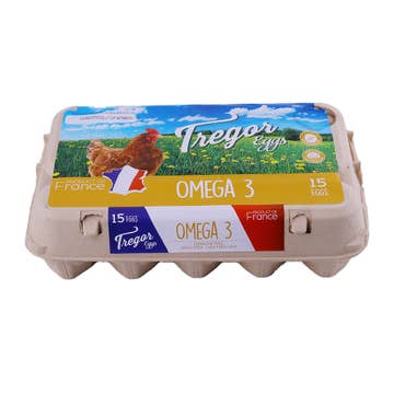 Tregor Deep Litter Omega 3 Eggs [15 Pieces] 