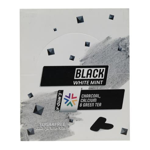 Black V-gum White Mint Chewing Gum Blister 12x17g 