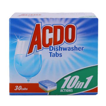ACDO 10 In 1 Actions Dishwasher Tablets [30 Pieces] 