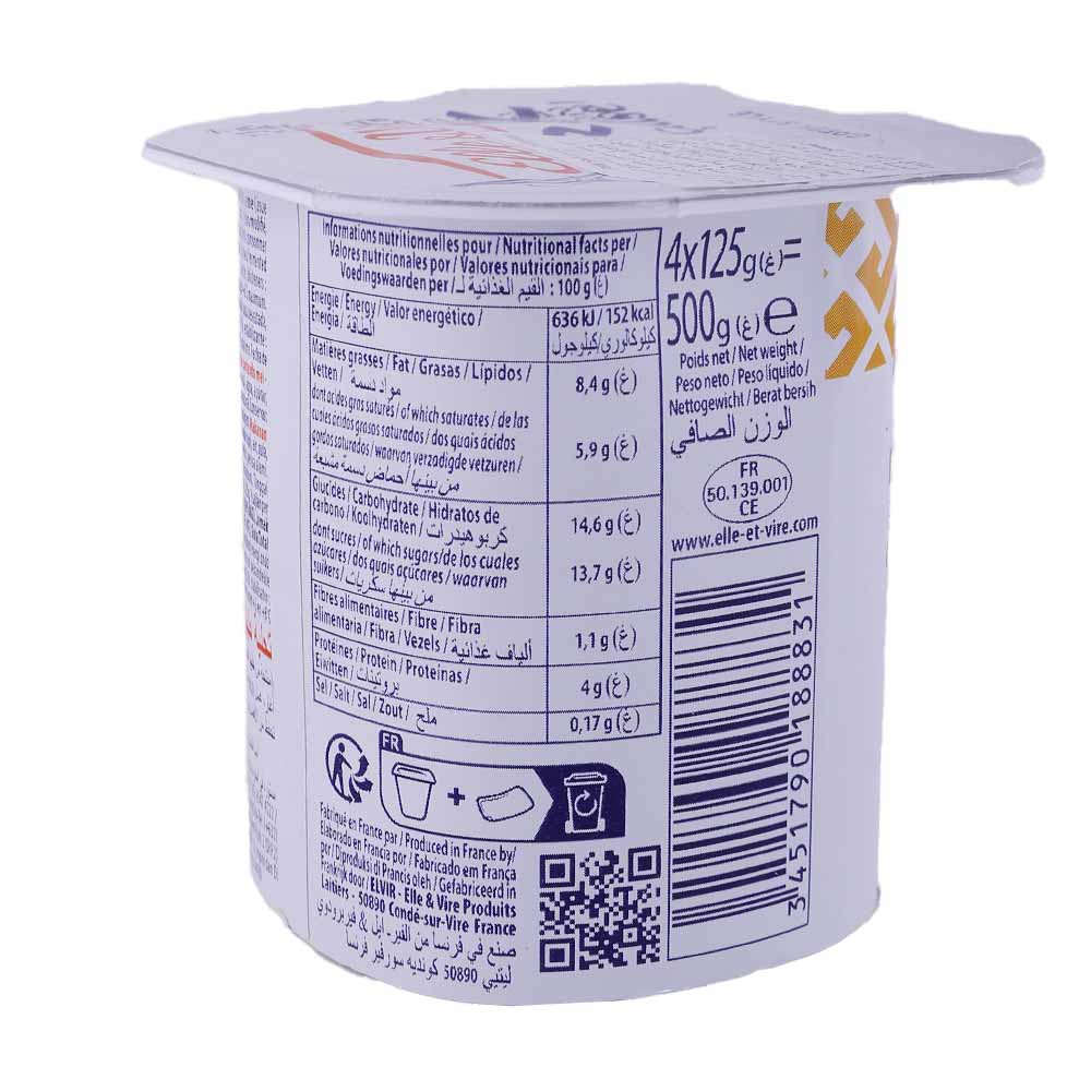 Elle & Vire Honey Greek Yoghurt 125g back image