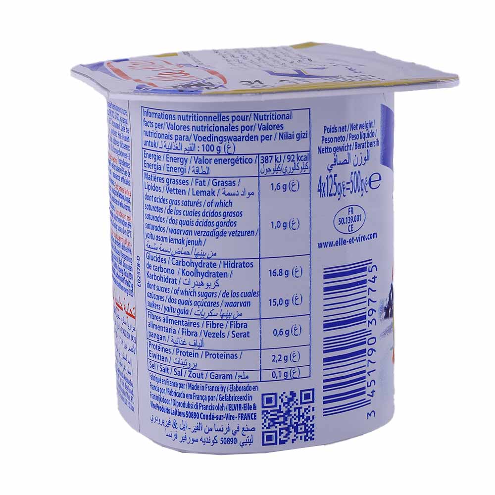 Elle & Vire Mixed Berries Fruit Dessert 125g back image