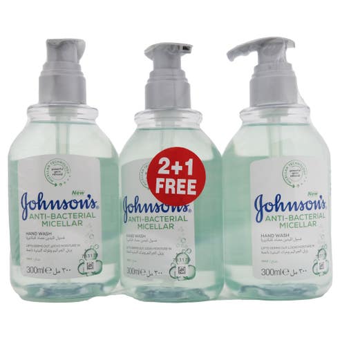 Johnson's Anti Bacterial Micellar Hand Wash 300ml [2+1 Free] [Special Offer] 