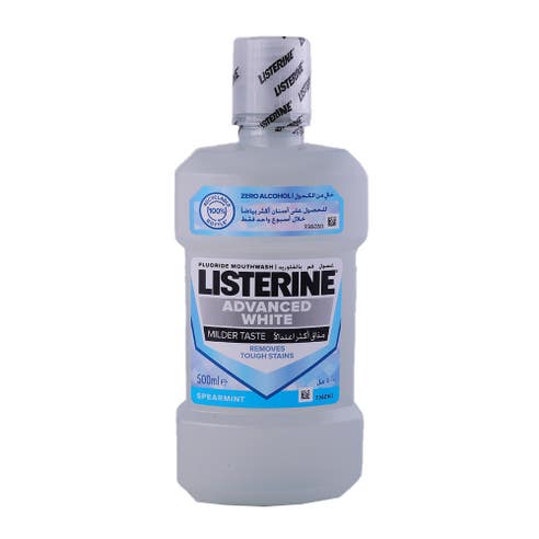 Listerine Advanced White Spearmint Fluoride Mouthwash 500ml 