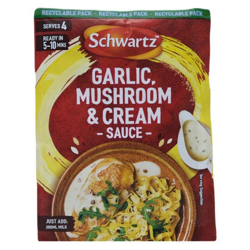 Schwartz Garlic Mushroom & Cream Sauce Sachet 26g 