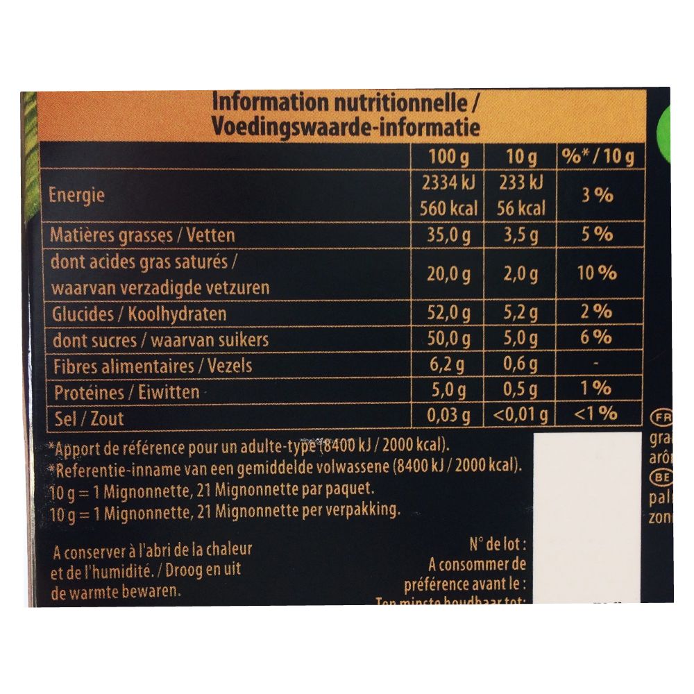 Cote Dor Chokotoff Pure Chocolate 250g right side image
