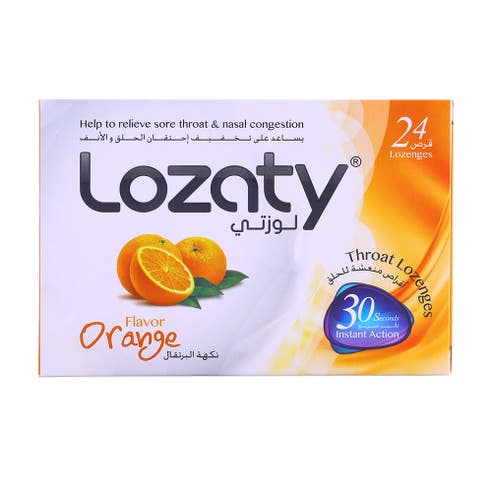 Lozaty Orange Flavor Throat Lozenges 24's 