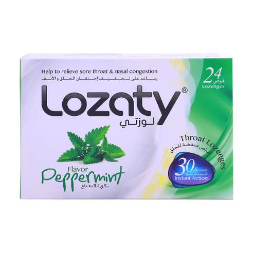 Lozaty Peppermint Flavor Throat Lozenge 24's 
