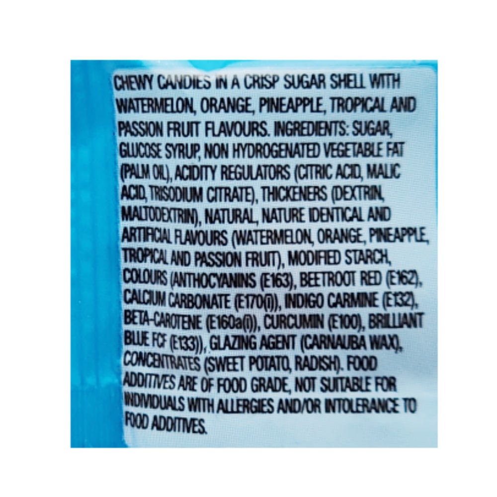Skittles Tropical Candy 38g back image