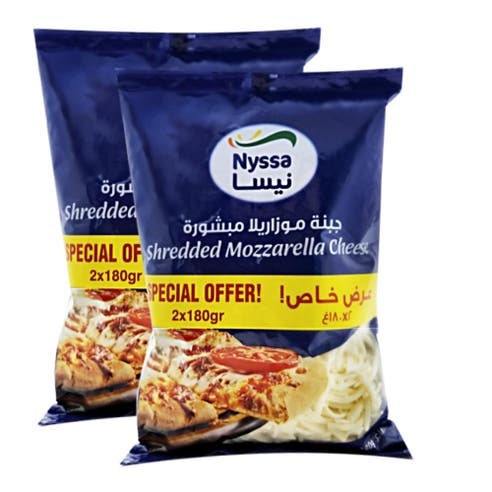Nyssa Shredded Mozzarella 2x180g [Special Offer] 