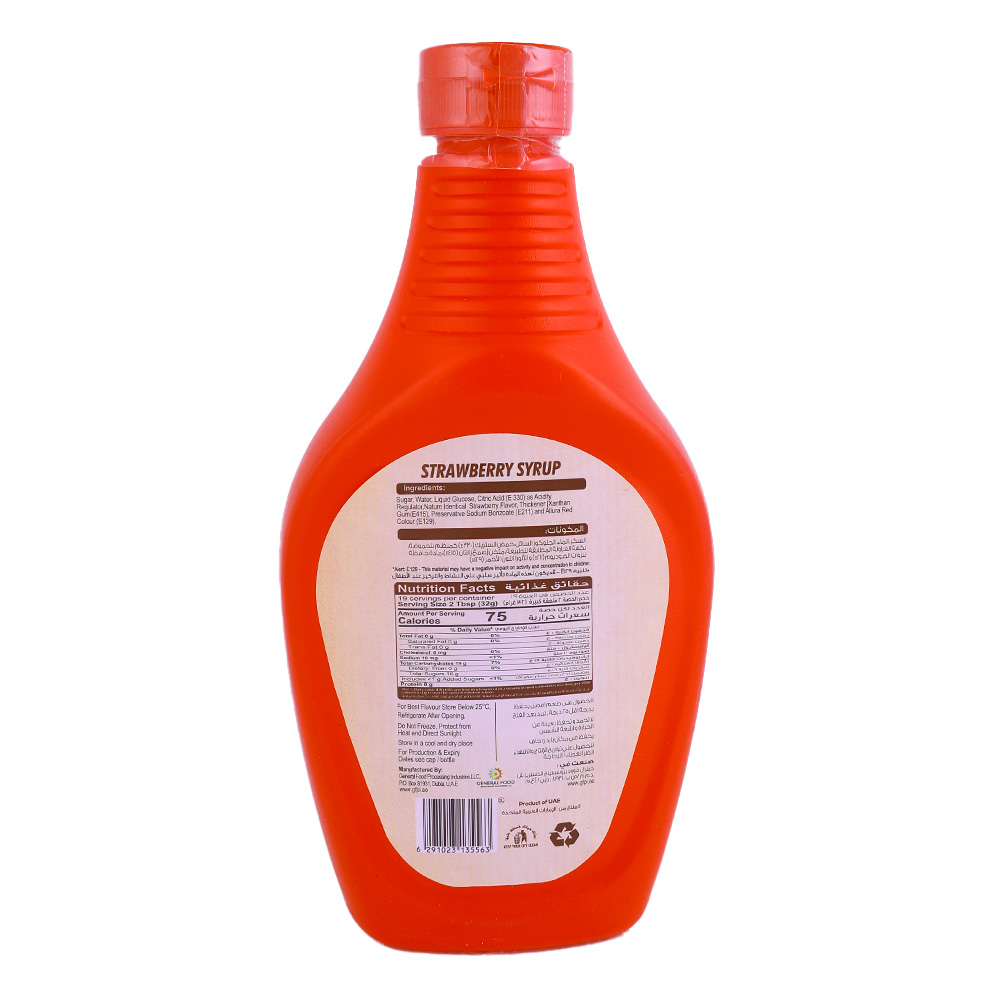Daily Fresh Strawberry Syrup 624g back image