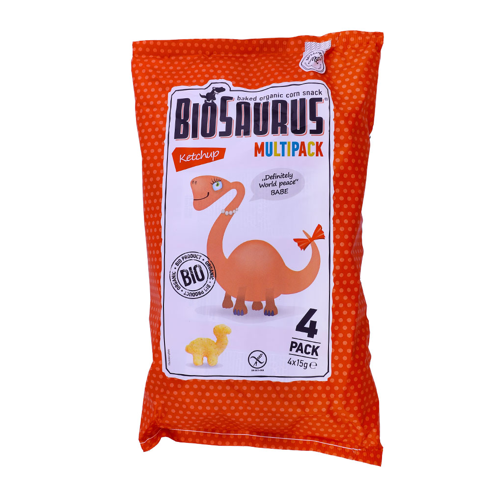 Mclloyd's Organic Bio Saurus Multipack Ketchup Snack 4x15g 
