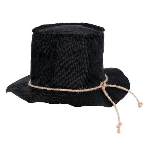Smiffy Burlap Scarecrow Top Hat Black 