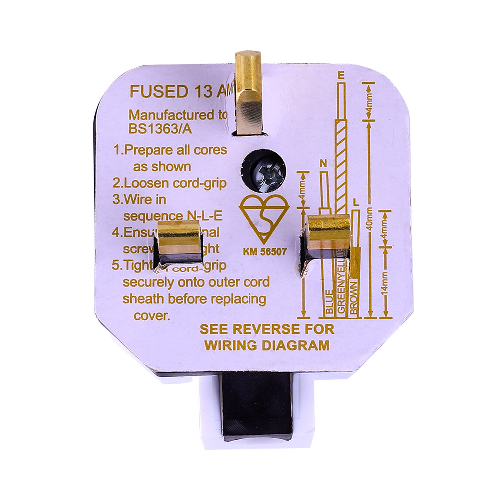 Permaplug 13A 3-Pin Plug Heavy Duty White back image