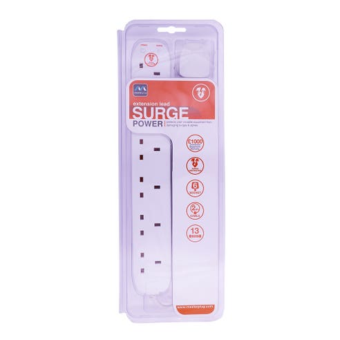 Masterplug 13A 6G Surge Power Extension Lead 2M [SRG621] 