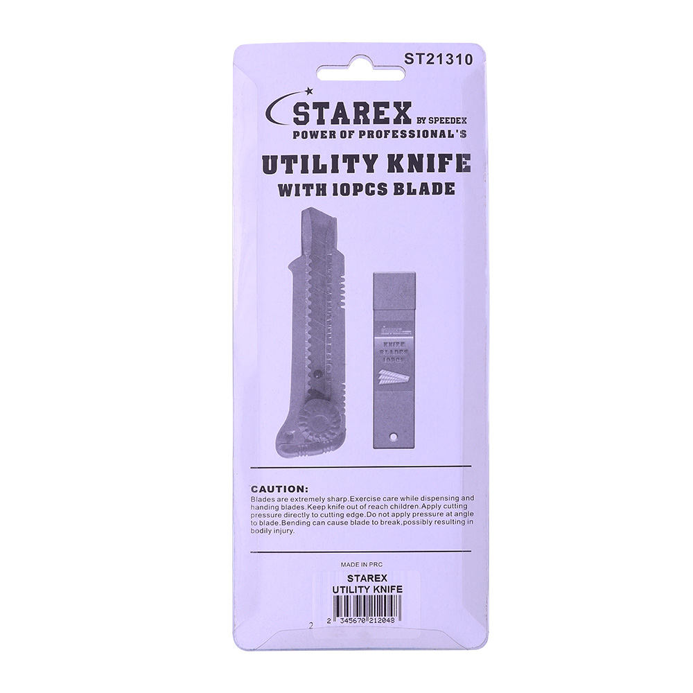 Starex Utility Knife With 10pcs Blade back image