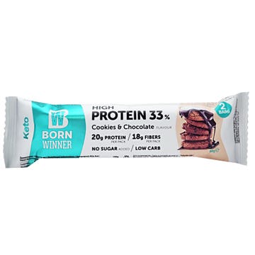 Born Winner Keto High Protein Keto Bar Cookies & Chocolate Bar 60g 