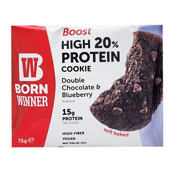 Born Winner Boost High Protein Double Chocolate & Blueberry Cookie 75g 