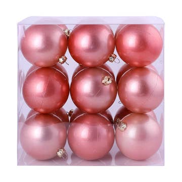 Fizzco Pearl Pink Baubles Shiny Shatterproof 18x60mm 
