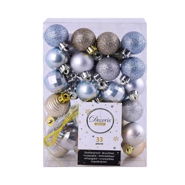 Fizzco Pale Blue Silver Pale Brown Shatterproof Assorted 