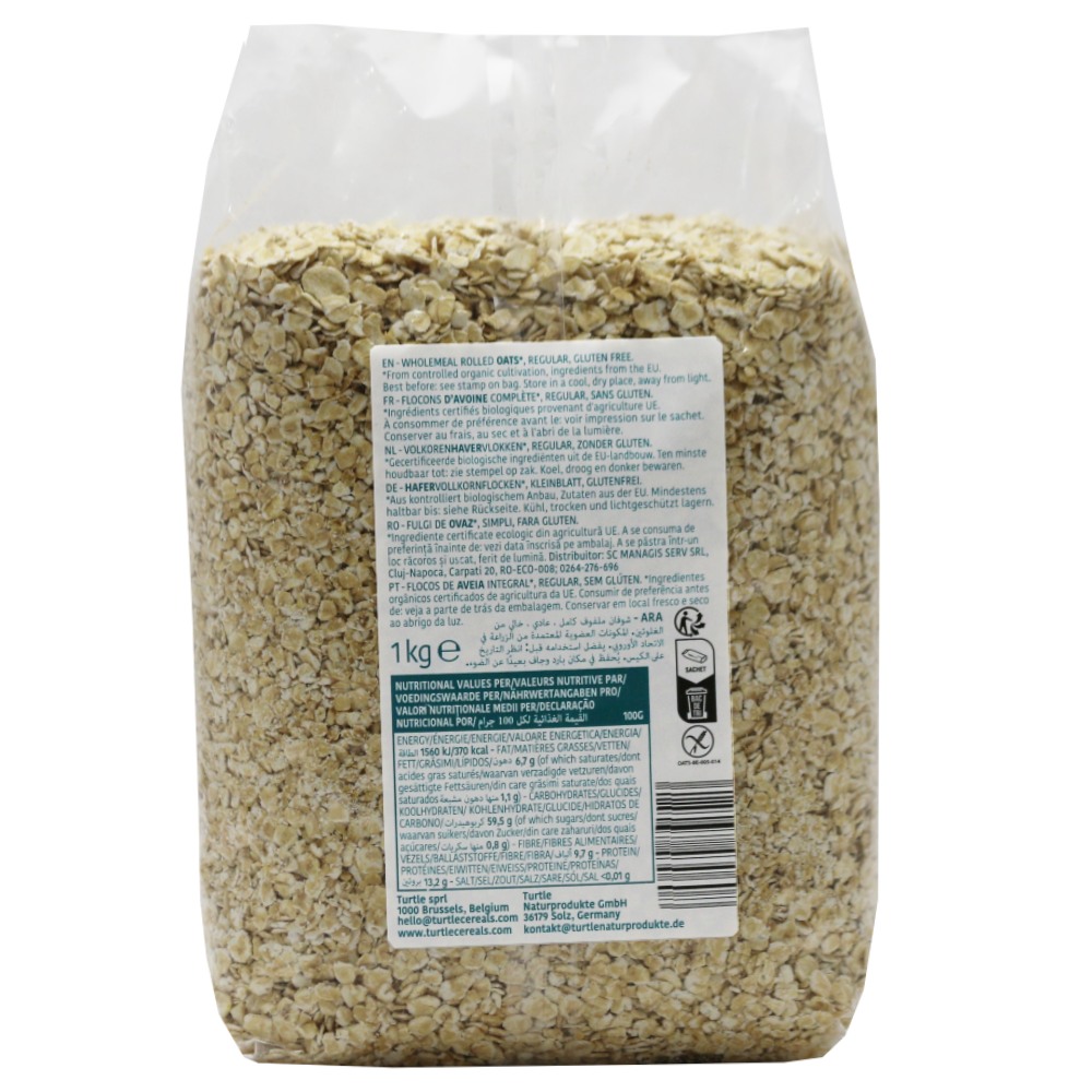 Turtle Rolled Oats 1kg back image