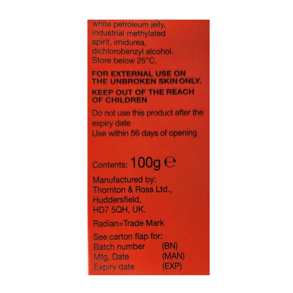 Radian Massage Cream for Muscular Pain Relief 100g right side image