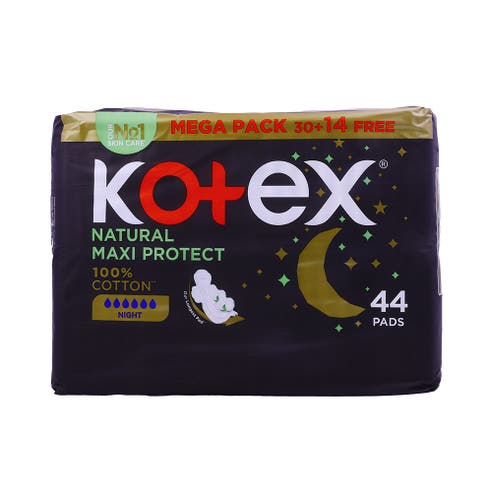 Kotex Maxi Protect Natural Night Sanitary Pads 44's 