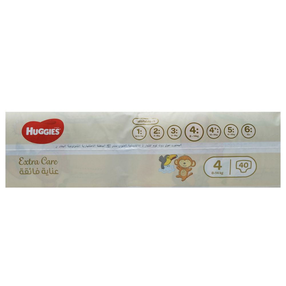 Huggies Extra Care Diapers S4+ 38's [Special Offer] back image