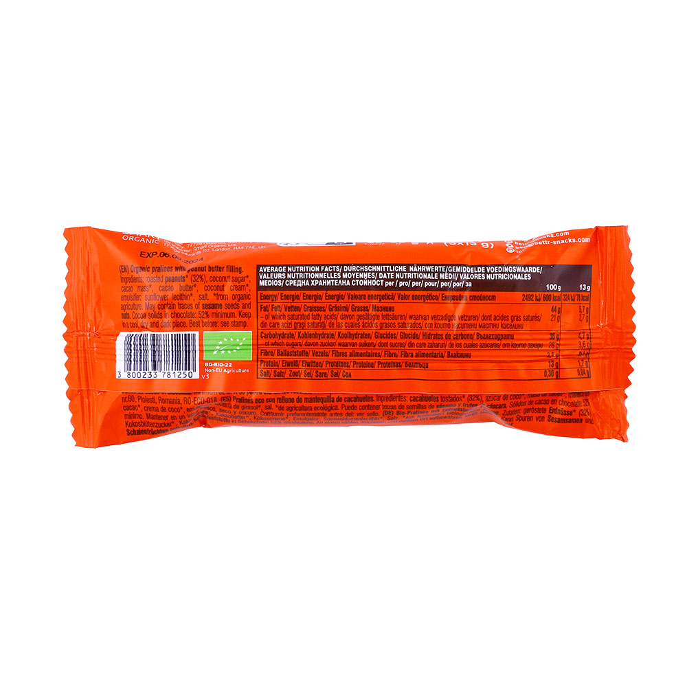 Better Organic Peanut Butter Cups 39g back image