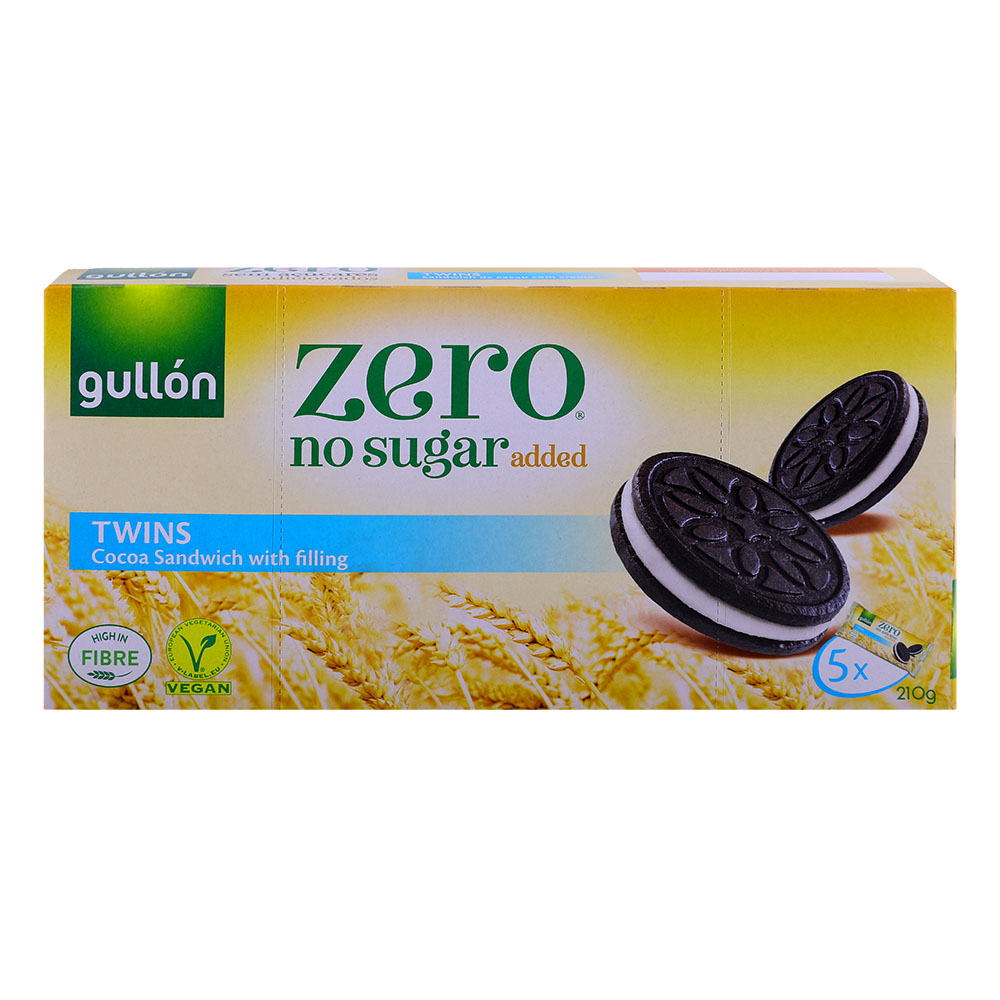 Gullon Zero Sugar Twins Cocoa Sandwich Filling 210g