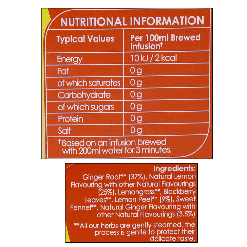 Twinings Lemon & Ginger Infusions 40g right side image