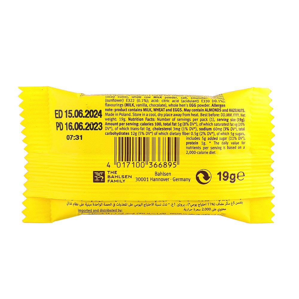 Bahlsen Leibniz Choco Cream Chocolate Biscuits 19g back image
