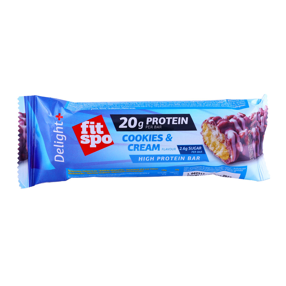 Fitspo Delight Cookies & Cream Protein Bar 65g