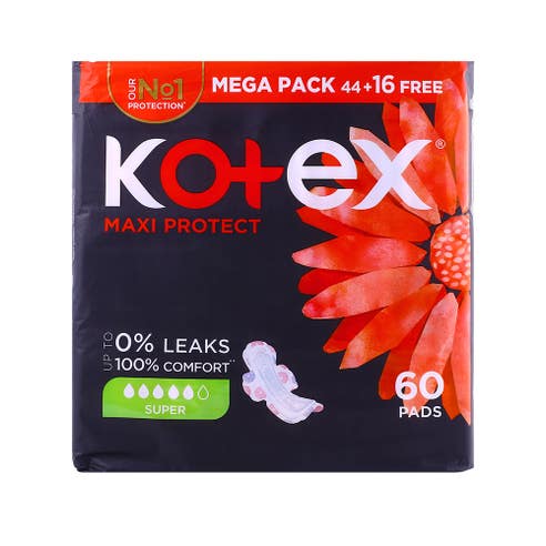 Kotex Maxi Protect Super Pads 60's 