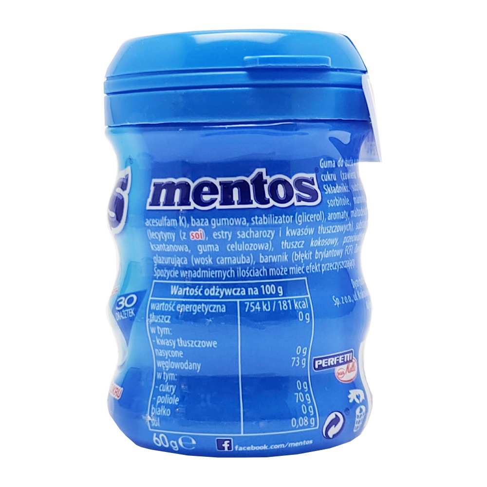 Mentos Pure Fresh Mint Chewing Gum 60g back image