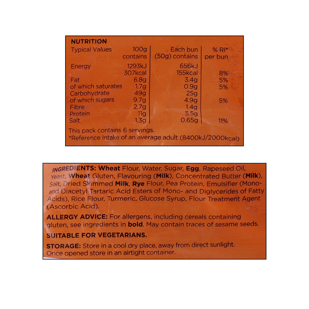St Pierre Brioche Burger Buns 6 Pack 300g back image