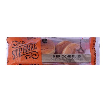 St Pierre Brioche Burger Buns 6 Pack 300g 