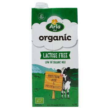 Arla Organic Low Fat Lactose Free Milk 1L 